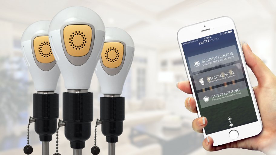 LED bulbs and a smartphone